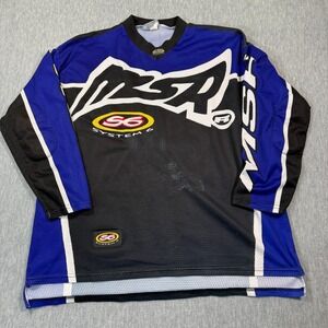 MSR Jersey Men XL Blue Black System 6 Motocross Racing Long Sleeve Padded Mesh